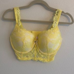 Victoria’s Secret Yellow Lace Bra 34DD